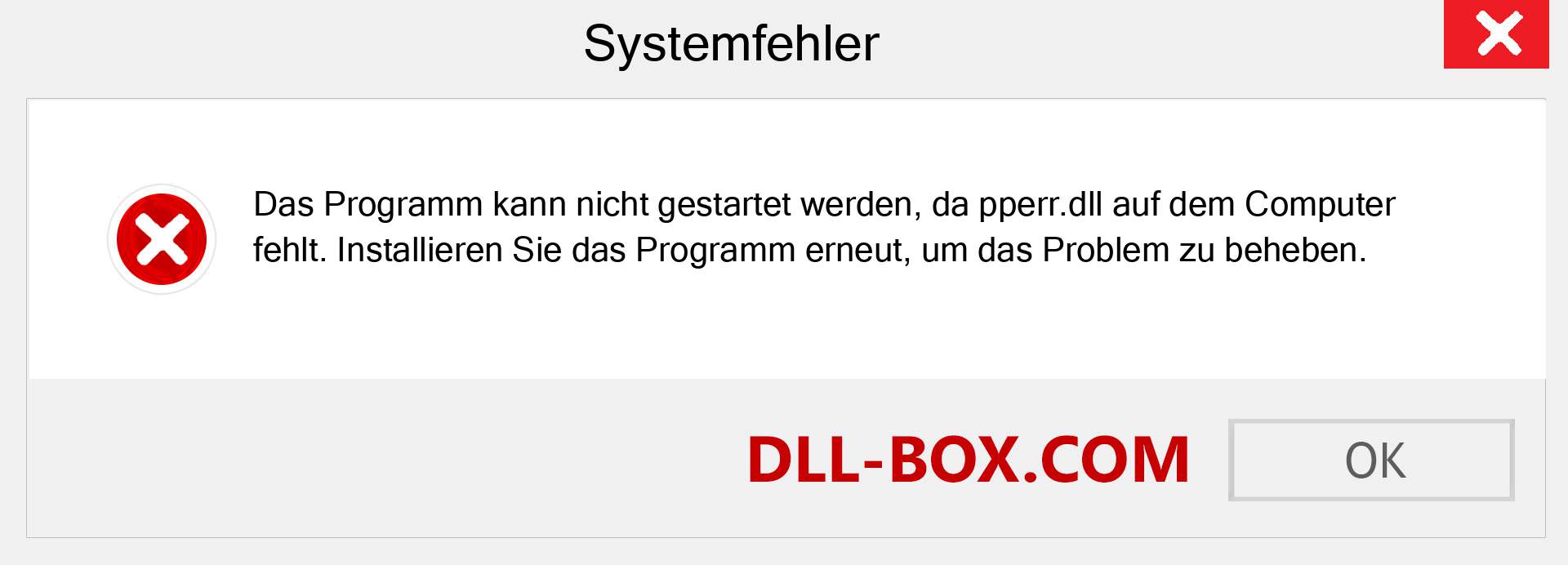 pperr.dll-Datei fehlt?. Download für Windows 7, 8, 10 - Fix pperr dll Missing Error unter Windows, Fotos, Bildern